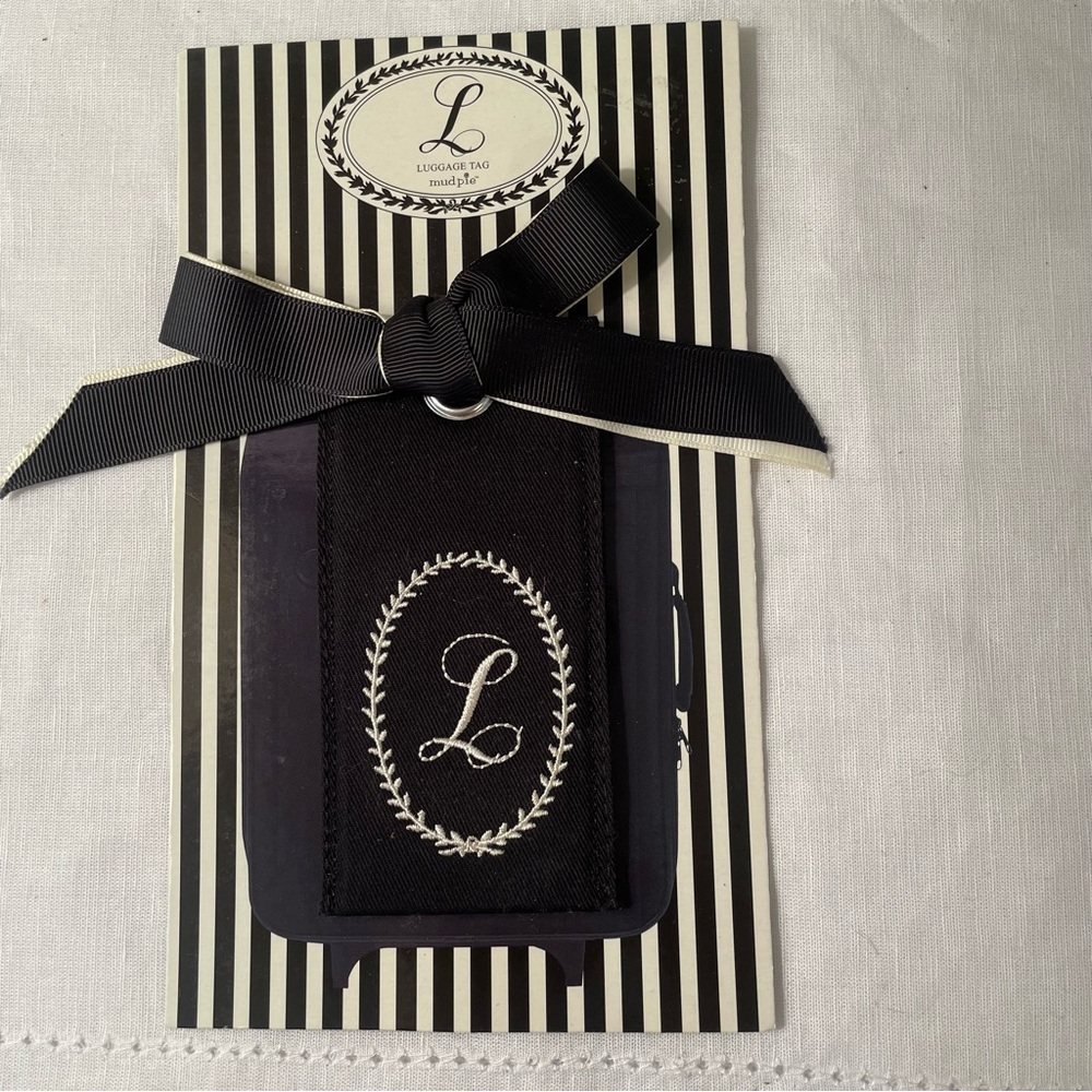 Mud PieLuggage Tag Initial L Personalized Monogram for Suitcase Duffle Mudpie